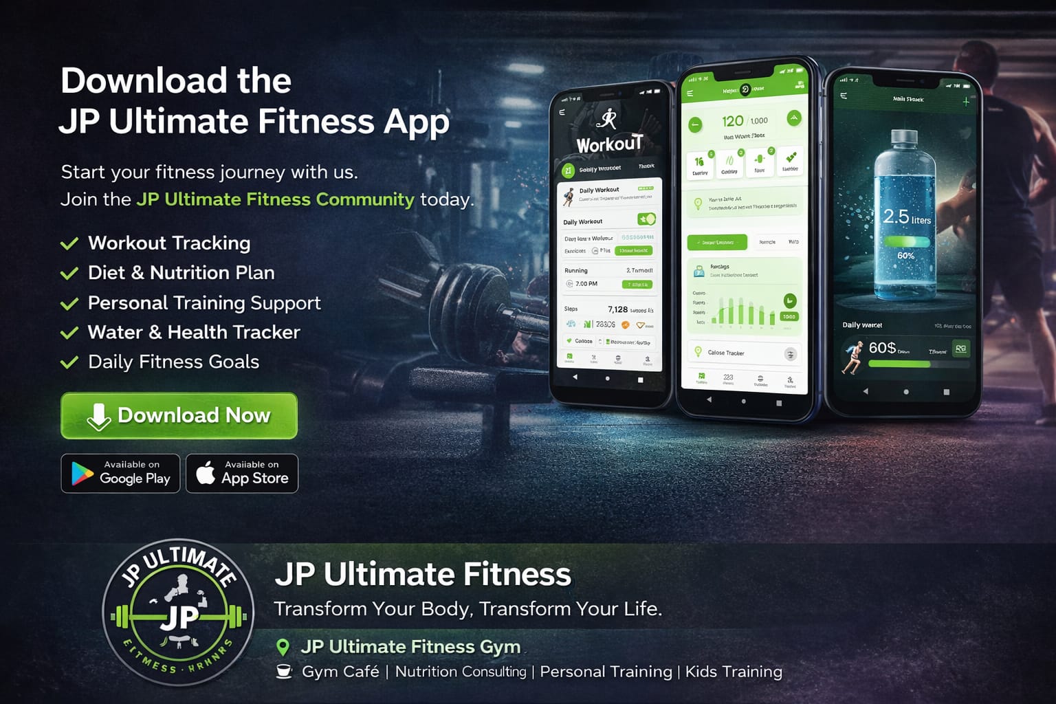 JP Ultimate Fitness mobile app